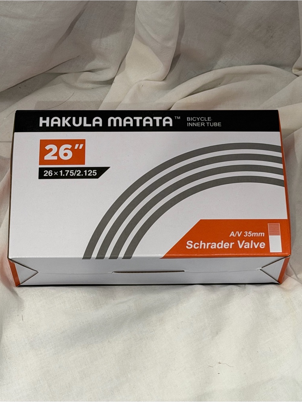 HAKULA MATATA 26" Bicycle Inner Tube - White & Orange Box
